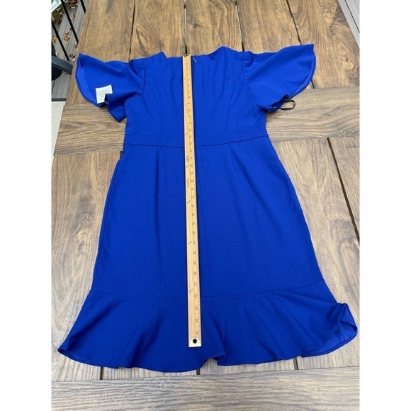 Kasper Women's Flutter-Sleeve Sheath Dress size M royal blue - Picture 10 of 12